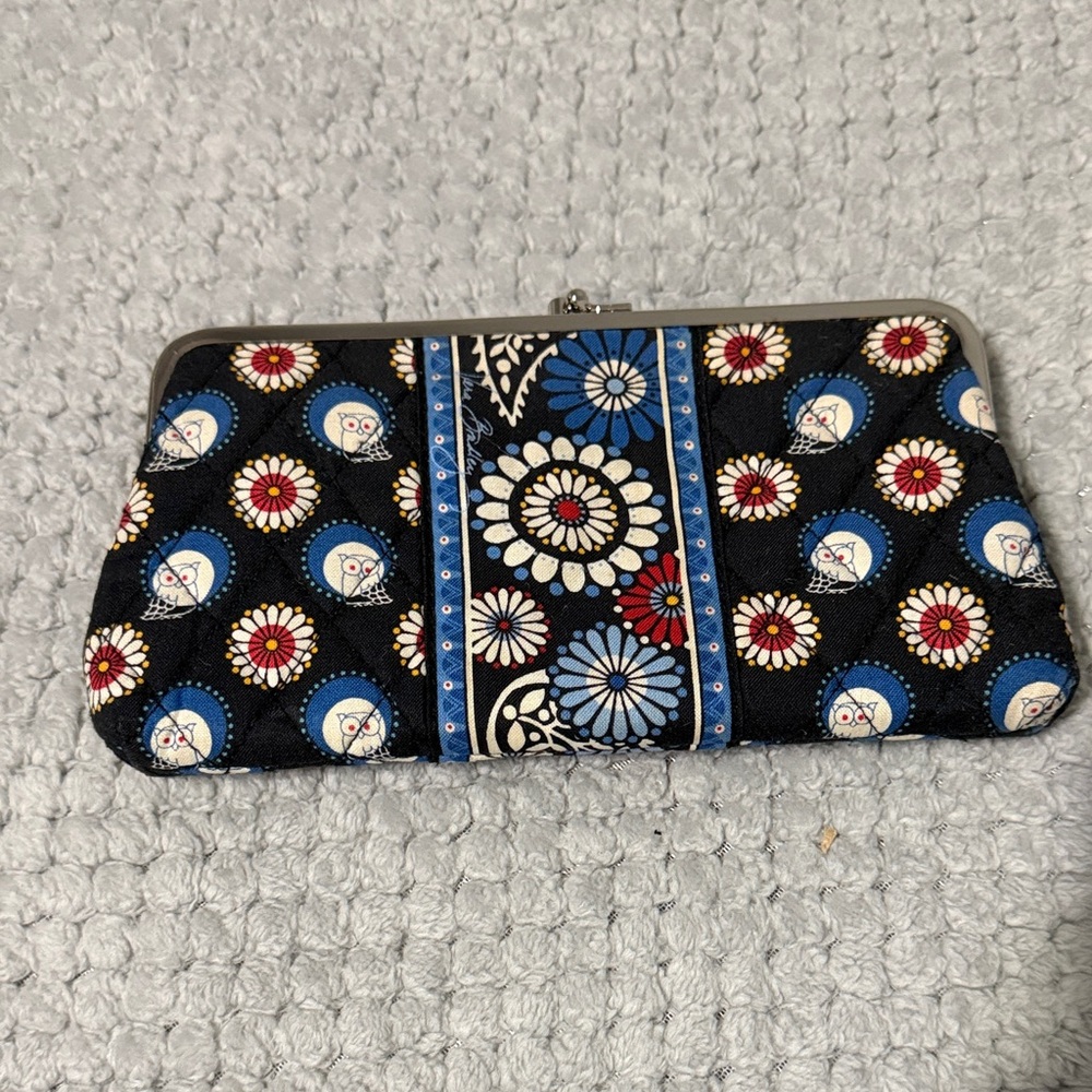 Vera Bradley Black and Blue Floral Clutch